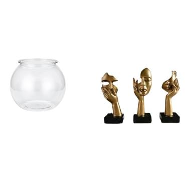 Imagem de Whtkoph Pequeno Aquário Transparente, Ornamento para Casa, Vaso, Aquário, Mesa, Quarto, Escrivaninha, Sala de Estar, Decoração de Casa, Estátuas de Resina