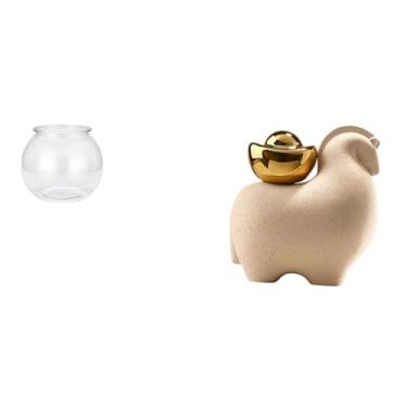 Imagem de Whtkoph Estátua de Peixe em Miniatura Transparente, Ornamento para Aquário, Vaso Ou Decoração de Mesa para Escritório, Casa E Pátio. Coleção Criativa de Decor