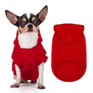 Imagem de Paiaite Suéter com capuz para cães pequenos sem mangas com bolsos e chapéu: Casaco de inverno para cachorrinho chihuahua, cães pequeno-médios (menino e menina) - moletom para todos os climas com furo