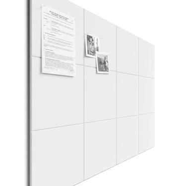 Imagem de Bumusty Placa de cortiça grande alternativa de 119 x 89 cm - pacote com 12 azulejos de parede de feltro com 70 abas adesivas removíveis seguras, 30 pinos, placas de cortiça para paredes placa de pinos