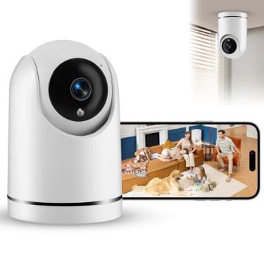 Imagem de Câmera de Segurança Wi-Fi Interna, Câmera Inteligente com Rotação 360°, 2MP Full HD, Visão Noturna Colorida, Detecção de Movimento Humano, Áudio Bidirecional, Seguimento Automático