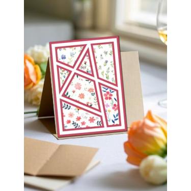 Imagem de 1 estêncil de matriz de corte de aço carbono, cor de aço inoxidável, tema geométrico, padrão retangular, molde de corte para álbum de fotos faça você mesmo, cartão de papel decorativo em relevo, 15 x