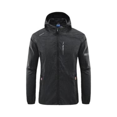 Imagem de Jaqueta Corta-vento Masculina Com Capuz, Proteção UV UPF 50+, Secagem 