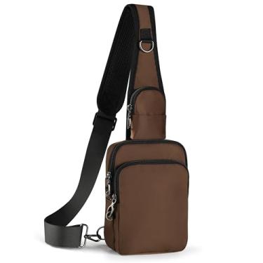 Imagem de VADOO Bolsa tiracolo, bolsa transversal com fecho de zíper, bloqueio RFID e resistente à água para homens e mulheres (marrom)