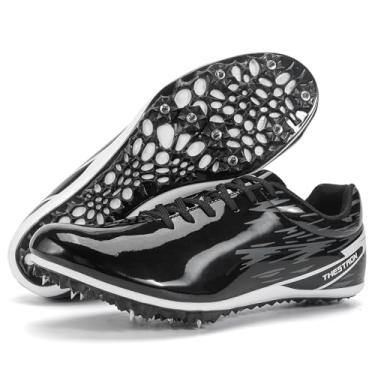 Imagem de Ifrich Tênis de corrida masculino feminino Track Spikes Track & Fields Tênis de corrida infantil para meninos e meninas, Preto, 1.5