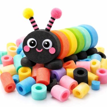 Imagem de Frienda 30 peças de macarrão de piscina, macarrão de espuma multicolorido, tamanho pequeno, versátil, flutuante, tubo de corda de espuma para brincar ou fazer artesanato multiuso (multicolorido)