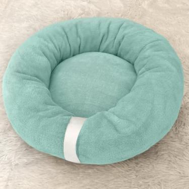 Imagem de Cama Pet Redonda 50cm Soft Fleece – Cama para Cachorro e Gato Pequeno | Ninho Macio e Impermeável(Verde Menta)