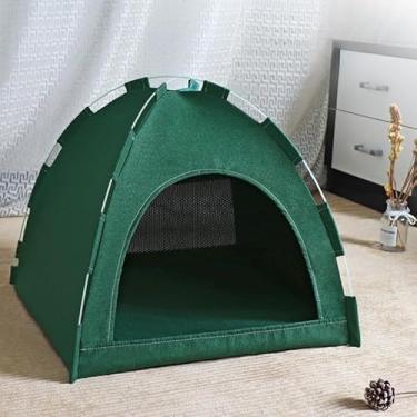 Imagem de Tenda para Pets com Almofada – Barraca Confortável e Aconchegante para Gatos e Cães Pequenos(Verde)