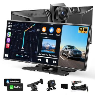 Imagem de Tela portátil sem fio para carro – Carplay de 10,26 polegadas e Android Auto Car Touch Stereo, com câmera de painel 4K, câmera de reserva