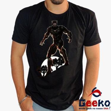 Imagem de Camiseta Pantera Negra 100% Algodão Wakanda Forever Black Panther Geek