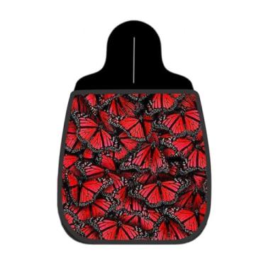 Imagem de Lixeira De Carro Organizador Lixinhocar Borboletas Vermelhas Fundo Preto