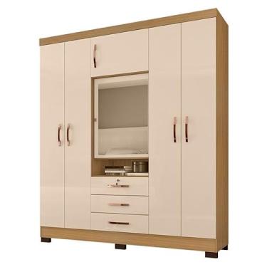 Imagem de Guarda Roupa Casal Imperatriz Carvalho Americano Off White - Incorplac