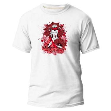 Imagem de Camiseta Básica Algodão Premium Estampa Digital Gueixa Skele - Pavesi,