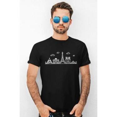 Imagem de Camiseta Masculina Personalizada Cidade Algodão Preta - Talisma, M, Pr