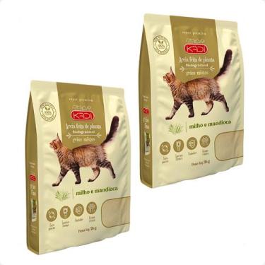 Imagem de Combo 2 Areia Higiênica Biodegradável Grãos Mistos Gatos Kadi 2kg
