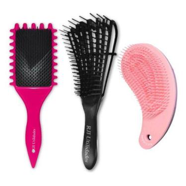 Imagem de Kit Escova Cabelo Fitagem Gringa Bounce Polvo Magica Cachos Cor:Multic