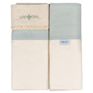 Imagem de Manta Flanelada Lisa com Vira Bordada para Bebê 79cm x 80cm - BABY JOY