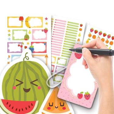 Imagem de Etiqueta Escolar Menina com TAG + Caneta (Frutas, Etiquetas + 1 TAG de Mochila)