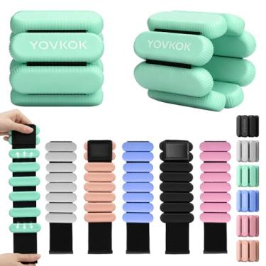 Imagem de Pesos de pulso, pesos de tornozelo ajustáveis de silicone para mulheres e homens – Fortalece os braços e as pernas, ideal para treino de academia em casa, corrida, ioga, pilates, barra, exercício