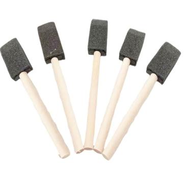 Imagem de 5 pincéis de tinta de espuma de 2,5 cm, pincéis de esponja com cabo de madeira para pintura, coloração, vernizes faça você mesmo projetos de artesanato limpeza eletrônica
