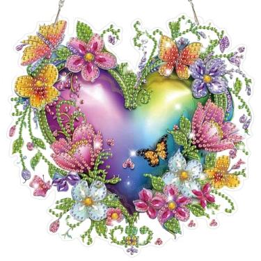 Imagem de Bowetile Kits de pendurar arte de diamante para adultos, pintura de diamante, formato especial 5D, pingente de diamante, enfeite de janela, presentes para decoração de parede de porta de casa-JS052