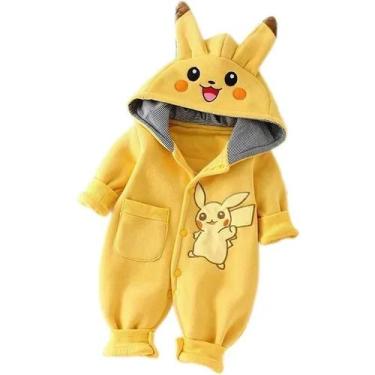 Imagem de Pijamas De Inverno Para Bebês, Macacão Longo Com Estampa De Pikachu, R