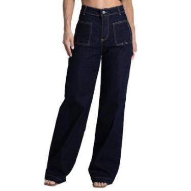 Imagem de Calça Jeans Sawary Wide Leg - 282030 - Azul escuro 40-Feminino