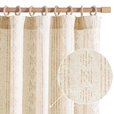 Imagem de Cortinas Jinchan Boho Sala de Estar Farmhouse Taupe 213cm 2P