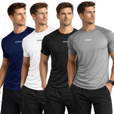 Imagem de KIT 4 camisetas dry fit esportivas toque macio e frio masculino tamanh