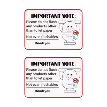 Imagem de 2un. Placa Não Despeje Nenhum Produto Além Papel Higiênico, Placa Regras Banheiro em Acrílico para Sistema Séptico com Autoadesivo para Airbnb Restaurante Bar Hotel