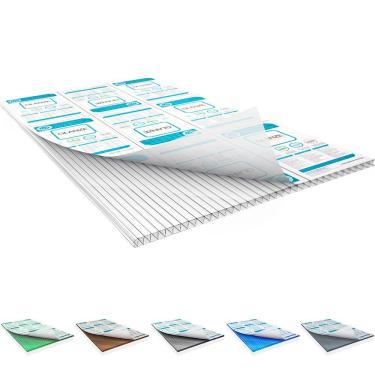 Imagem de Chapa De Policarbonato Alveolar Cristal 6mm - 1,05m X 2,00m - Glanze