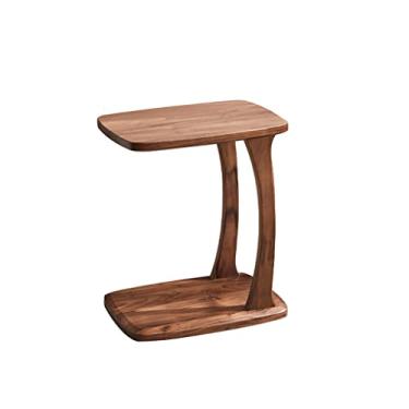 Imagem de Mesa central de madeira sofá mesa lateral mesa de canto para casa sala de estar de madeira minimalista moderna pequena mesa de centro quarto mesa de cabeceira