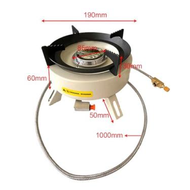 Imagem de Fogão de acampamento portátil de seis queimadores 4000W Forte poder de fogo Fogão a gás à prova de com bolsa de transporte para mochila ao ar livre, caminhadas, piquenique,