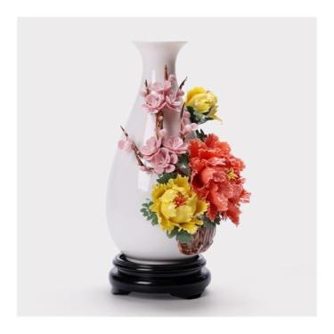 Imagem de Vaso de cerâmica estilo chinês decoração sala de estar armário de TV armário de vinho arranjo de flores vaso de porcelana artesanato decoração vasos de flores