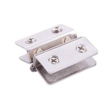 Imagem de Dobradiça dupla ajustável para porta de vidro para chuveiro, dobradiça de porta prateada, dobradiças de aço inoxidável