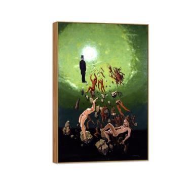 Imagem de Victor Brauner famosa pintura em tela de arte de parede pronta para pendurar - reaparecimento - imagem em moldura de madeira para decoração de sala de estar 20 x 30 cm 8 x 12 pol