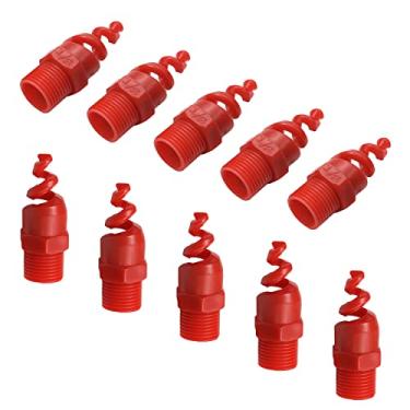Imagem de MroMax 10 peças de bocal de atomização de cone espiral, 1/2BSPF PP pulverizador de remoção de poeira para resfriamento a gás, lavagem, à prova de fogo (vermelho)