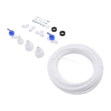 Imagem de Naroote Kit de Linha de água para Geladeira, Kit de Mangueira PE de Grau Alimentício de Alta Resistência, Linha de água de 1/4 de Polegada Com Design Durável, Ideal para Geladeira, de Osmose
