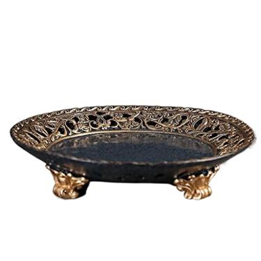 Imagem de Cesta de frutas e vegetais Tigela de frutas de grande capacidade prato de frutas criativo prato de frutas estilo retrô lanche tigela de armazenamento de frutas secas tigela de frutas decorativas (cor