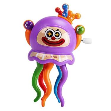 Imagem de MotiveTech Brinquedo de corda para mesa, enfeite, brinquedo sensorial de desenho animado, figura de polvo dançante, para crianças que engatinham, presente ideal, Roxo
