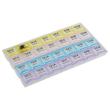 Imagem de Miroc Organizador de Medicamentos Comprimido Mensal Semanal 4x Por Dia 21 Compartimentos