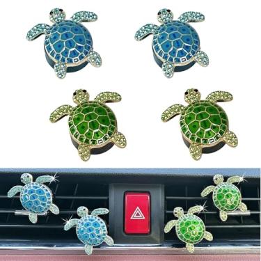 Imagem de Difusor de ventilação de carro de tartaruga fofo – Aromatizador de ar com fragrância de encaixe para carros com refis substituíveis, clipe de ventilação de carro de animal adorável para SUV e caminhão