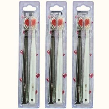 Imagem de Escova com coração love、Presente formatura escova dental、Dia dos namorados escova super ((6) Escovas Preto/Gelo)