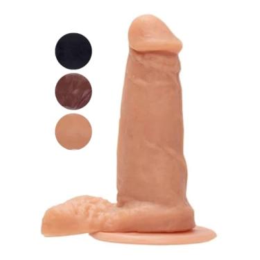 Imagem de Prótese Maciça Com Escroto E Ventosa 12,5 X 3,2Cm Brinquedo Adulto Realista Dildo Consolador MVN15 (PRETO)