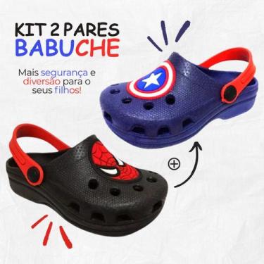 Imagem de Kit 2 Pares Babuche Sandália Infantil Personagens Masculino - Uniflex,