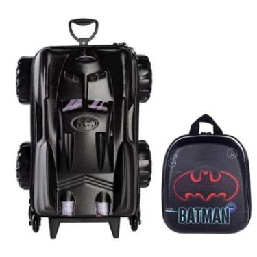 Imagem de KIT MALA BATMÓVEL MONSTER 3D + LANCHEIRA BATMAN MAXTOY-Masculino