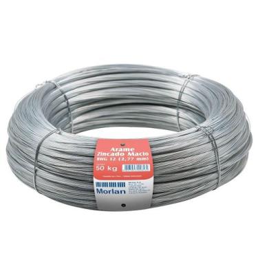Imagem de Arame Liso Galvanizado Morlan 12 Industrial Rolo 50Kg