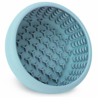 Imagem de Bikabpet Tigela para lamber cães, tigelas de alimentação lenta de silicone para cães e gatos – Comida úmida, ventosas, design antiderrapante (azul, grande)