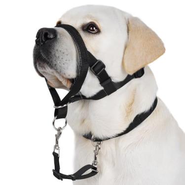 Imagem de BARKLESS Cabeçote antipuxão, coleira de treinamento de cães grande ajustável para puxar, alça de segurança ajustável, coleira de focinheira macia para caminhada, animal de estimação agressivo reativo