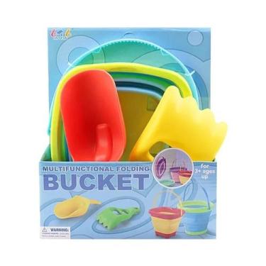 Imagem de Balde De Praia Portátil E Dobrável Para Crianças, Brinquedo De Areia, 